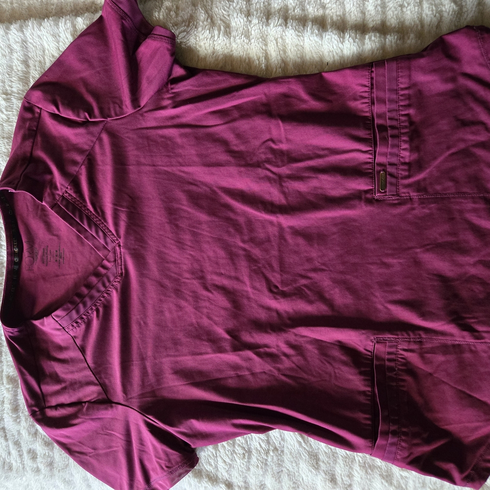 Cherokee Infinity Wine Scrub Top